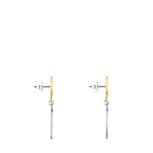 Short two-toned Steel TOUS Good Vibes Earrings