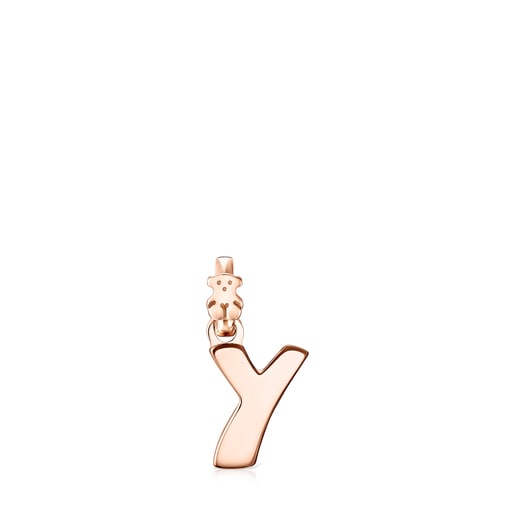 Μενταγιόν Alphabet από Ροζ Χρυσό Vermeil με το γράμμα Y