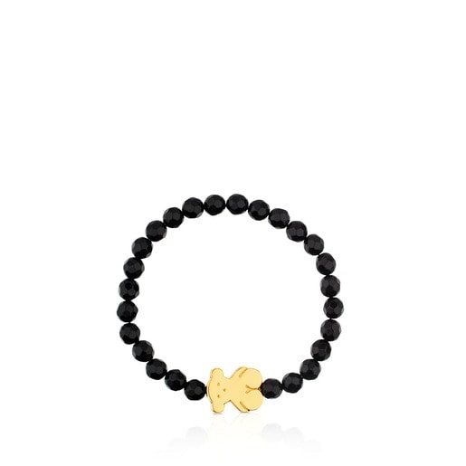 Pulsera Sweet Dolls con baño de oro 18 kt sobre plata y ónix