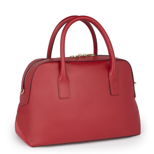 Red Leather Zafiro Bowling bag