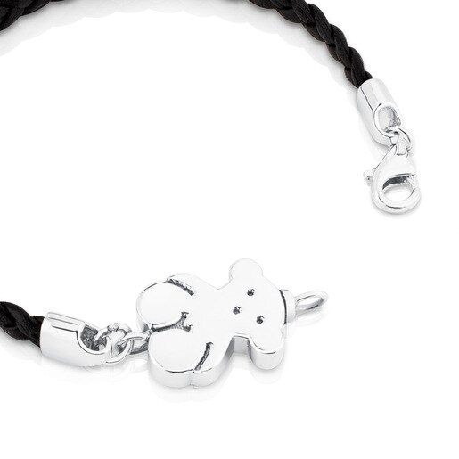 Pulsera Sweet Dolls de plata y cuero trenzado