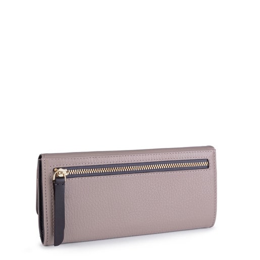 Medium taupe-gray colored Leather Arisa Wallet – TOUS | TOUS