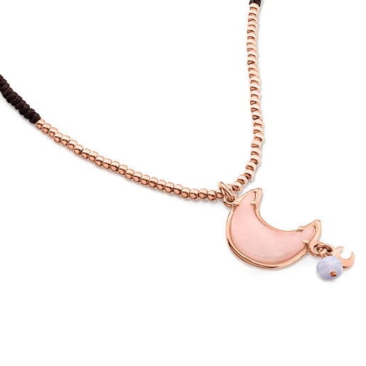 Halskette Lune Chérie aus rosa Vermeil