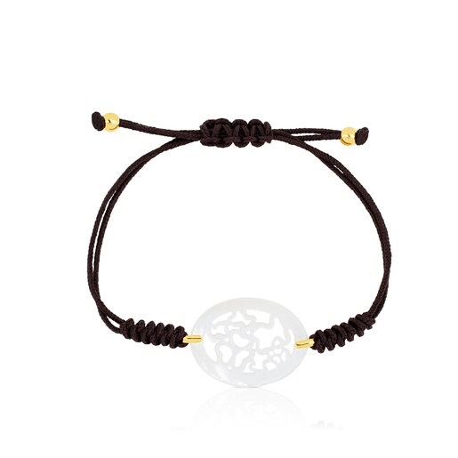 Gold Kaos Flower Bracelet with Mother of Pearl