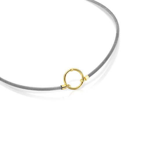 Gold and Steel Hold Necklace