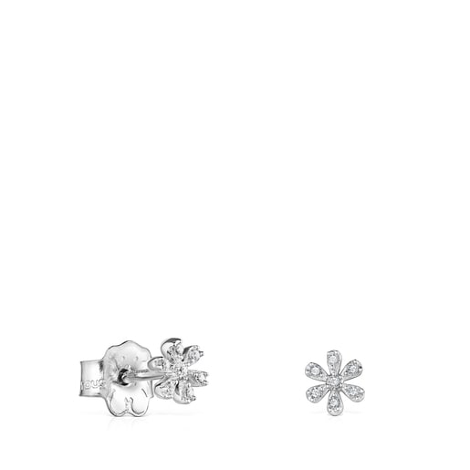 White Gold with Diamonds Blume Earrings