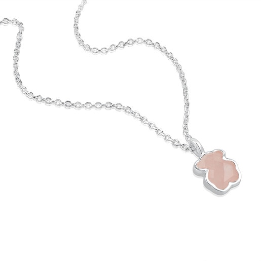 Silver and faceted rose quartz TOUS Color Necklace