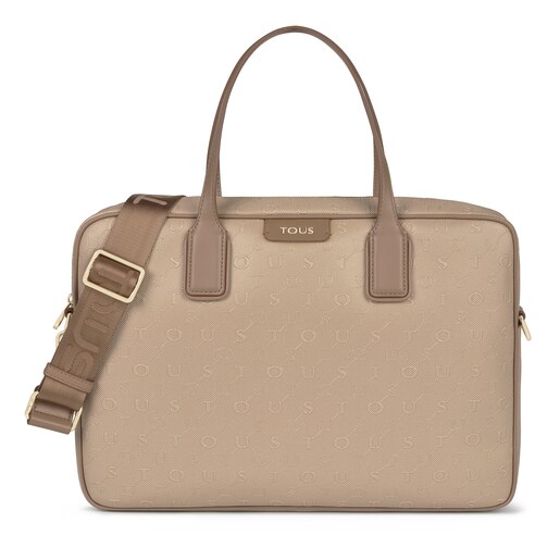 Taupe colored Script Day Briefcase