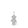 Dije Teddy Bear Gems de oro blanco con diamantes