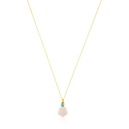 Gold Ivette Necklace with Opal and Topaz