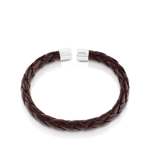 Silver TS Bracelet with leather