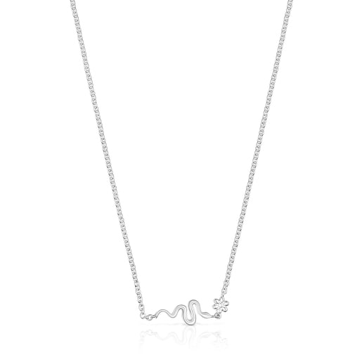 Silver Fragile Nature snake Necklace | TOUS