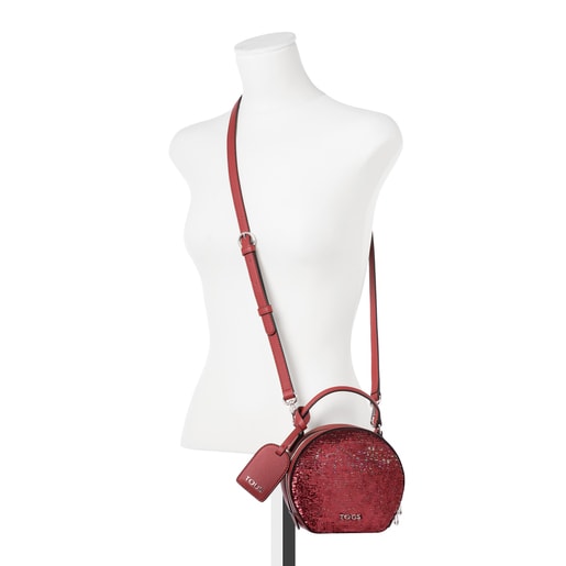 Mini red Dulzena Sequins crossbody bag