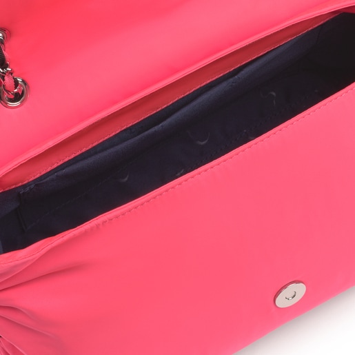 Τσάντα Χιαστί T Lux με Καπάκι σε Φωσφορίζον Ροζ χρώμα