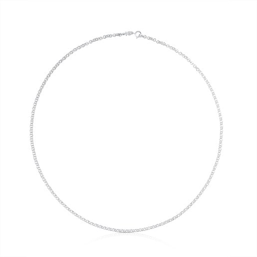 Mittellange Halskette TOUS Chain aus Silber mit Kugeln, 60 cm lang.