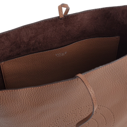 Большая сумка через плечо Leissa из коричневой кожи