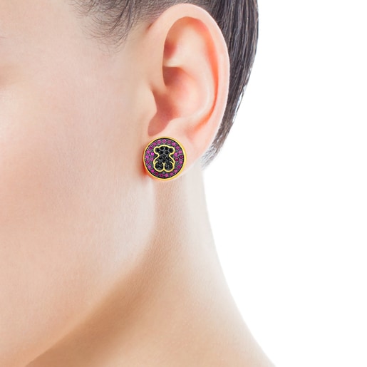 Aretes Bahia con baño de oro 18 kt sobre plata