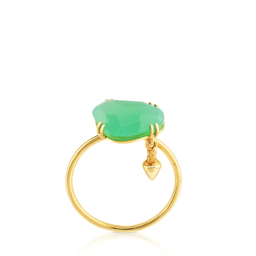 Gold Beethoven Ring with Chrysoprase