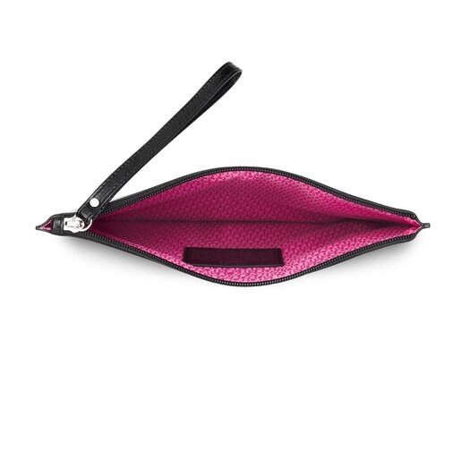 Clutch Dubai de Piel en color negro TOUS