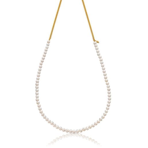 Vermeil Silver Hendel Necklace with Pearl