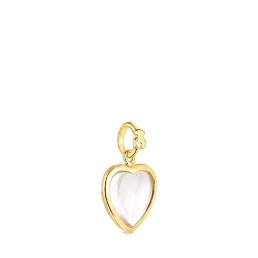 Silver Vermeil TOUS Good Vibes heart Pendant with rock crystal