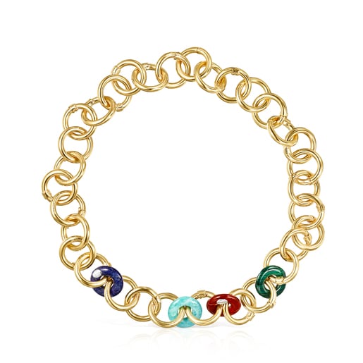 Halskette  Hold Gems aus Vermeil-Gold mit Edelsteinen