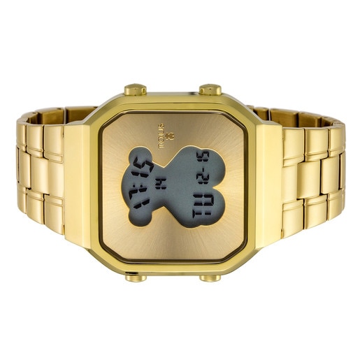 Reloj D-Bear SQ de acero IP dorado