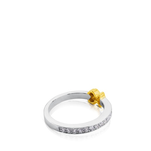 Gold Puppies Ring with Diamond