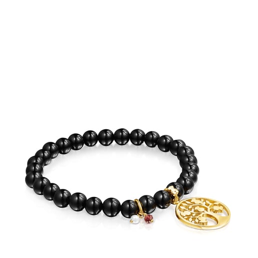 Pulsera árbol con baño de oro 18 kt sobre plata y shunghitas TOUS Good Vibes