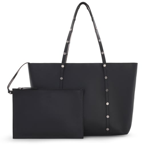 Black-silver Leather Atelier Shopping bag