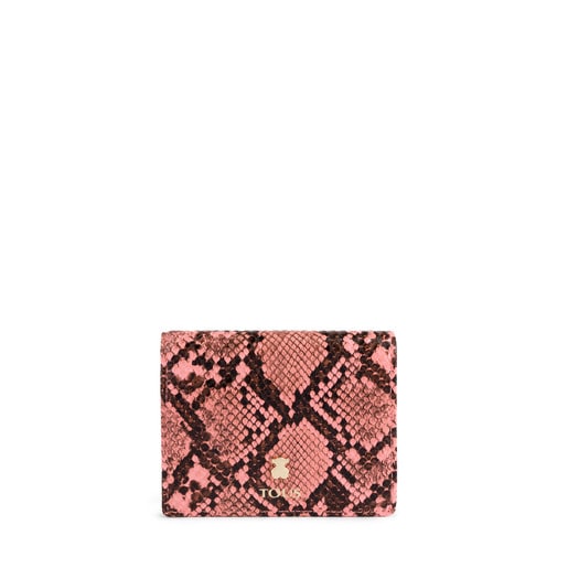 Dorp - Růžová peněženka Tous S se zvířecím motivem z vinylu
