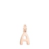 Colgante letra A con baño de oro rosa 18 kt sobre plata Alphabet