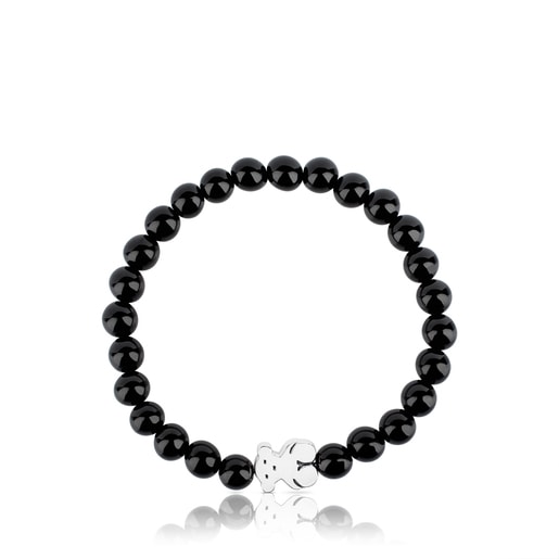 Bracelet Sweet Dolls ourson en Argent et Onyx