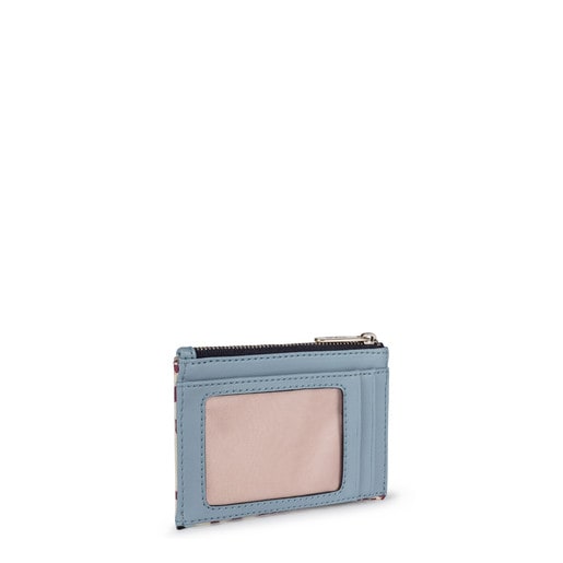 Πορτοφολάκι-Θήκη καρτών Mossaic Frames σε μπεζ-μπλε χρώμα