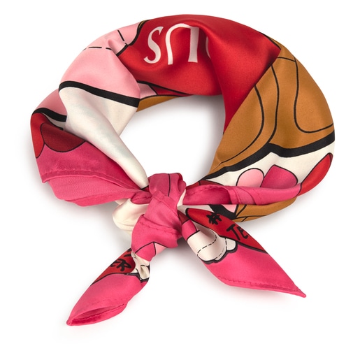 Pack Teddy llavero + pañuelo LOVE rosa