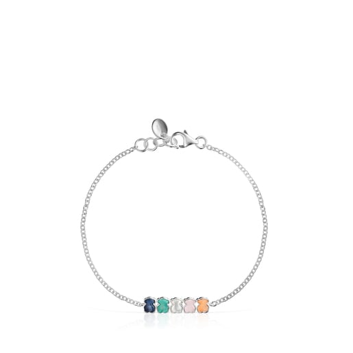 Pulseira Mini Color em Prata com Pedras Preciosas