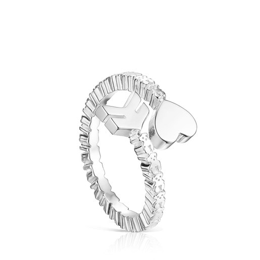 خاتم San Valentín الفضي المفتوح على شكل سهم