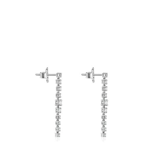 Long Riviere Earrings in White gold with Diamonds | TOUS