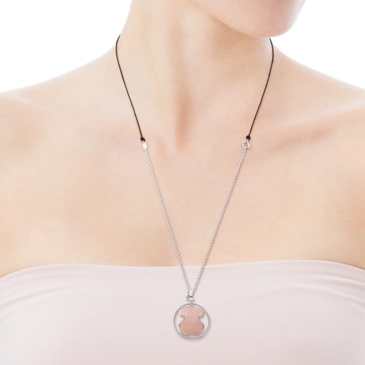Silver Camille Necklace with Rose Quartz, Iolite and Pearl