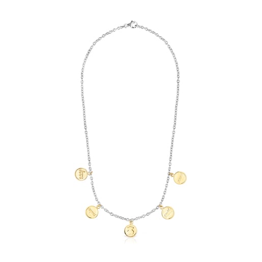 Колье с медальонами TOUS Good Vibes из стали двух оттенков