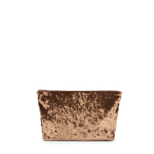 Small gold colored Velvet Kaos Shock Handbag