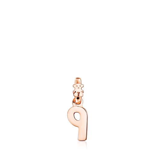 Rose Silver Vermeil Numbers number 9 Pendant