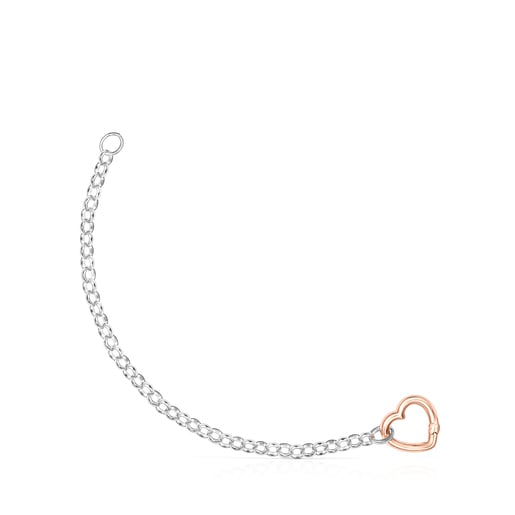 Pulsera Hold corazón de Plata y Plata baño de oro rosa 18 kt sobre plata