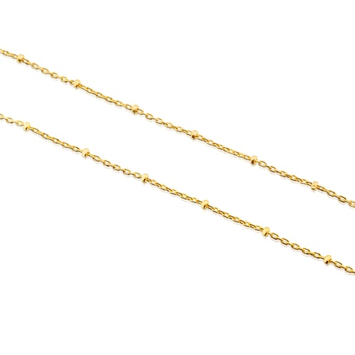 Gargantilha TOUS Chain em Ouro com bolas intercaladas, 45 cm.