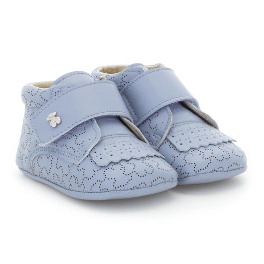 Mini boy’s fringed boots in Sky Blue