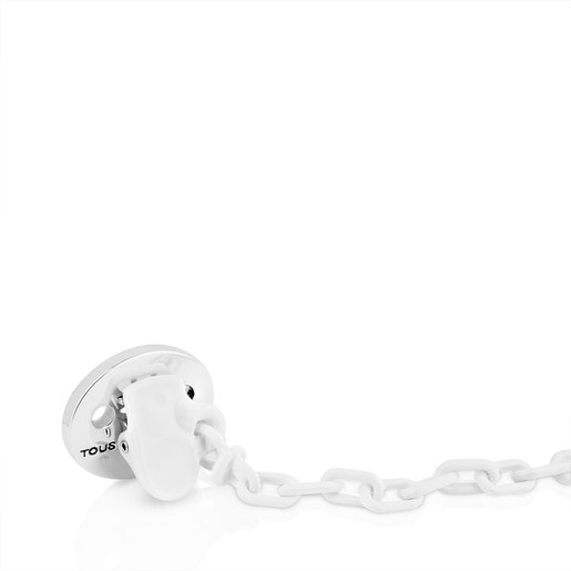 Silver Sweet Dolls girl Pacifier clip