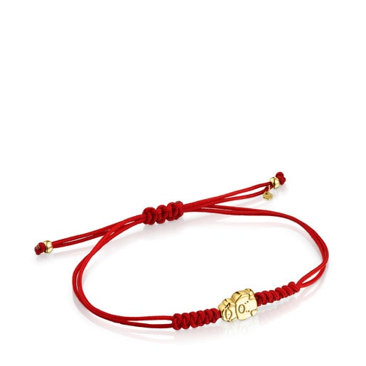 Chinese New Year Bracelet in Gold and Red Cord
