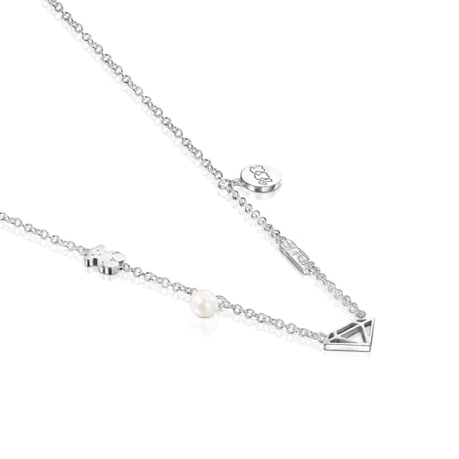 שרשרת מכסף סטרלינג בשילוב פנינה