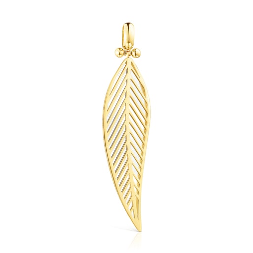 Silver Vermeil Fragile Nature leaf Pendant | TOUS