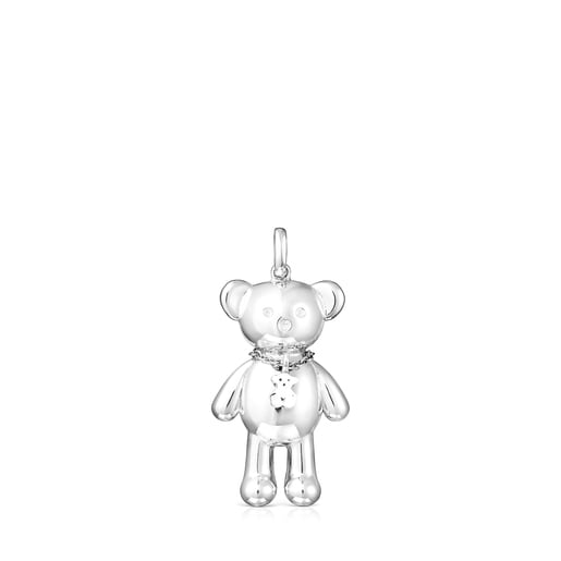 Colgante Teddy Bear collar de plata
